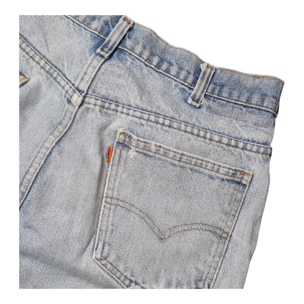 VTG 1983 Levi's 517 Mens 34 *THRASHED* Orange Tab Bootcut Rigid Indigo Jeans